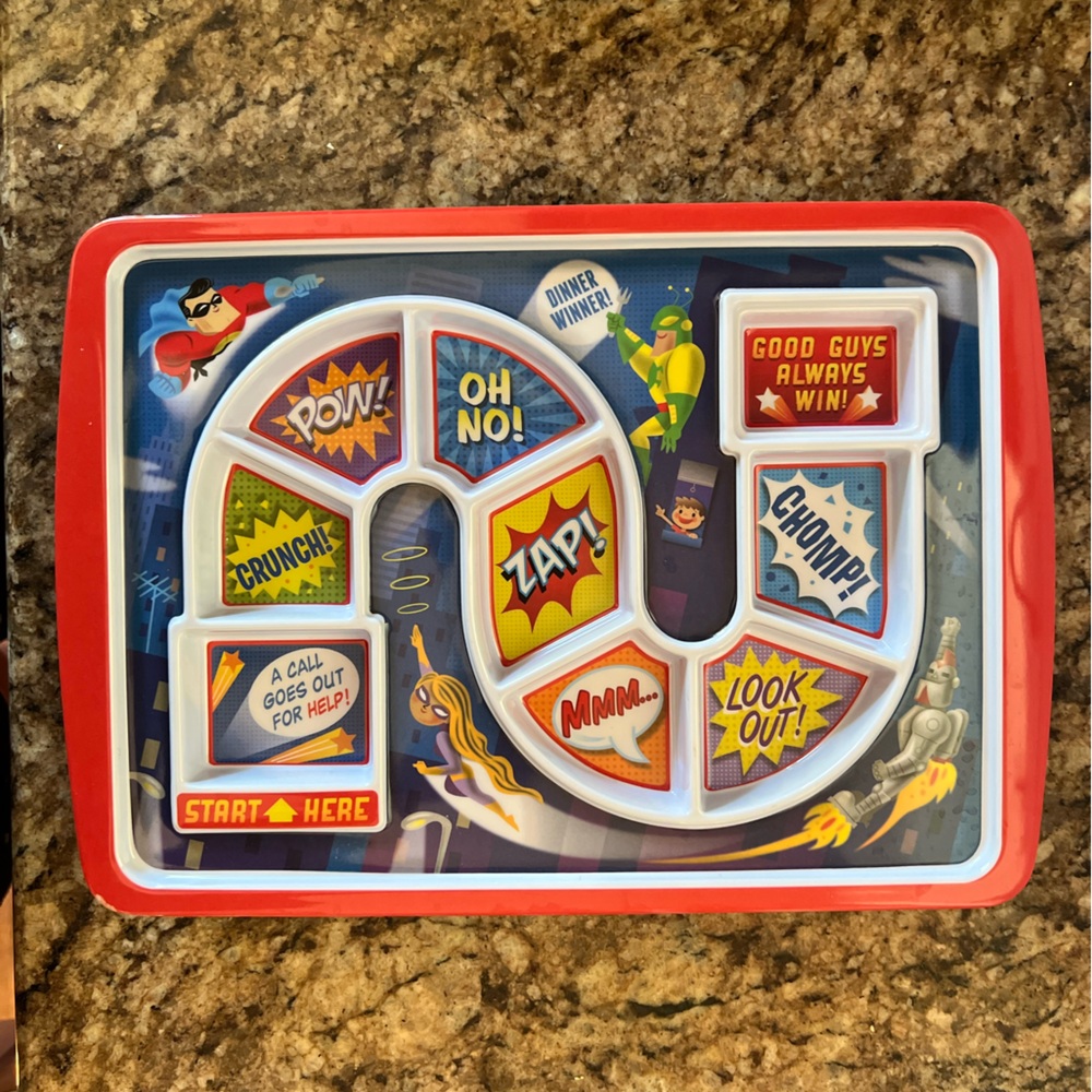 Genuine Fred Dinner Winner Superhero Kids Melamine Plate
